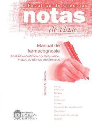 cover image of Notas de clase. Manual de farmacognosia